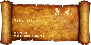Mike Alex névjegykártya